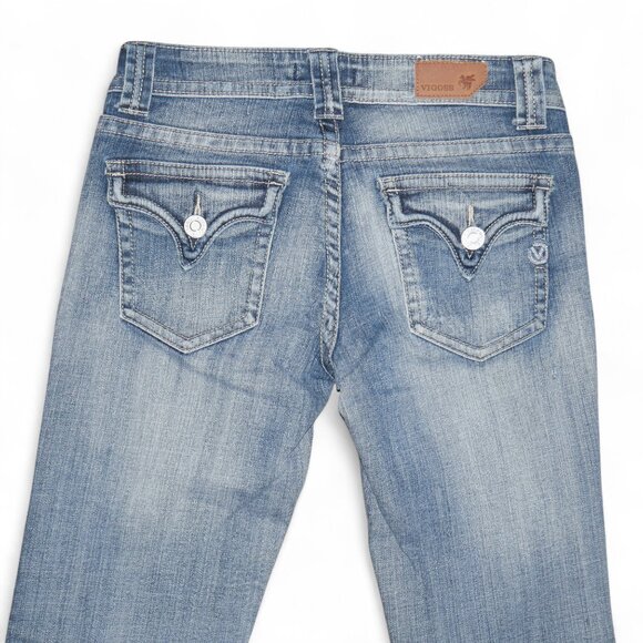 Vigoss Bootcut Jeans Women Size 3 Stretch Rear Flap Pocket Indigo Wash EUC - Picture 5 of 11